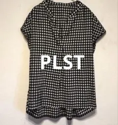 【PLST】ギンガムチェック 半袖 スキッパーシャツ ブラウス　Sサイズのサムネイル