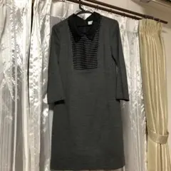アルマアンローズ グレー 膝丈ワンピース 七分袖のサムネイル