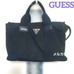 GUESS 2way CANVAS Ii Small Tote ブラック A4