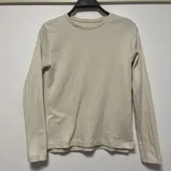 Hotcottクリーム色 丸首長袖TシャツロンT 千趣会　婦人Mサイズ