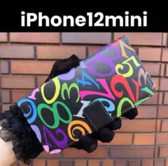 iPhone12mini手帳型ケース　ストリート　モード　メンズ　数字