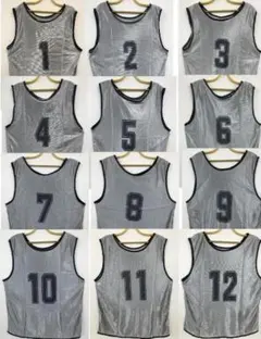 【新品】ビブス シルバー1番1枚(1番を1-4.6-12.16-30番に変更可能