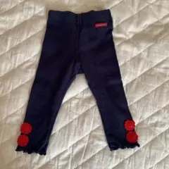 Moujonjon ネイビー レギンス 赤い花80