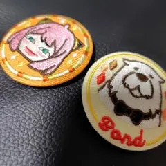 アニメキャラクター刺繍バッジ2個セット