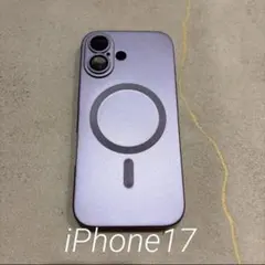 iPhone17 MagSafe スマホケース　パープル　シンプル　レンズ保護