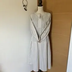 ストライプ 長袖 シャツワンピース