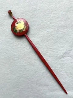 かんざし 赤 花柄 シンプル 和装 髪飾り レトロ