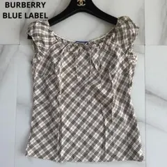 希少 BURBERRY BLUE LABEL フレンチスリーブ ブラウスリボン