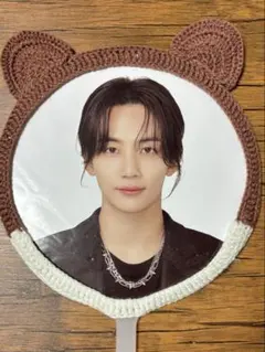 うちわカバー　編み物　seventeen かわうそ