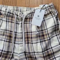 【新品未使用】 Suggestion チェック テーパード パンツ ホワイト