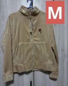 Disney プーさん　ベージュ フリースジャケット Mサイズ　あったか