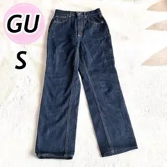 GUダークブルー ストレートレッグデニム S