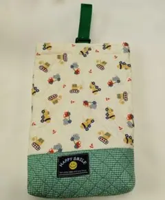 上履き入れ　ハンドメイド　キルティング　働く車　男の子　入園　入学