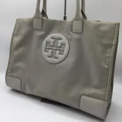 トリーバーチ トートバッグ グレー 灰色 大容量 レザー キャンバス A4収納可