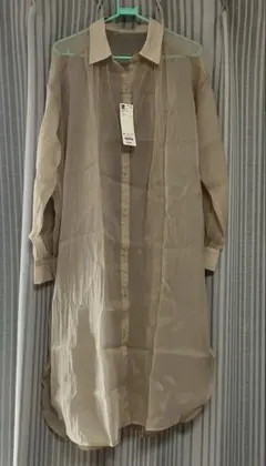 【 GU 】シアーシャツワンピース 長袖（M）