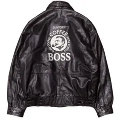 サントリー BOSS 初代1994モデル 15周年復刻 レザージャケット 黒 Lのサムネイル