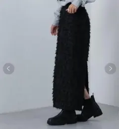 フリンジジャガードバックスリットナロースカート　汚れなし　数回着用　フリーサイズ