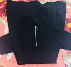 H&M ブラック ハーフジップドレス XS