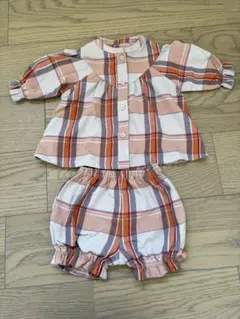 ベビー70 チェック柄セットアップ