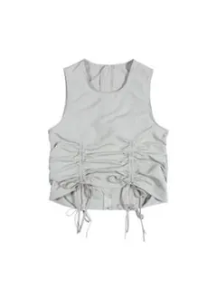 another A シャーリングベストトップス