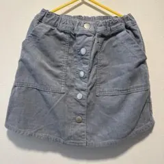 グレー コーデュロイ スカート ボタン付き