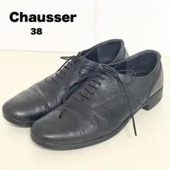 ショセ トラベルシューズ レザー ストレートチップ 黒 ビブラムソール 38