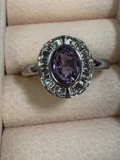 ✨️アメジスト・真鍮シルバーリング✨️フリーサイズ