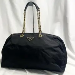 ✨希少✨ PRADAキルティング　チェーン　ハンドバッグ　アクセサリーポーチ PRADAナイロンキルティング♪チェーンショルダー♪ピンクFUXIA