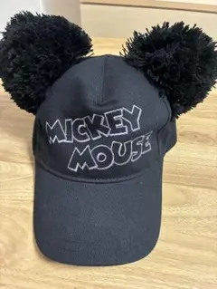 ミッキーポンポンキャップ　ブラック　きれい