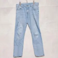 シップス　スリム　テーパード　デニムパンツ　スキニー　レディース　ブルー　M