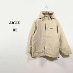 AIGLE エーグル チェック ナイロンジャケット ベージュ XS