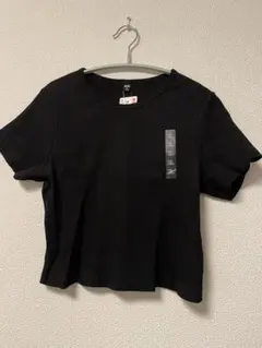 UNIQLO ブラック クロップド半袖Tシャツ XL