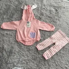 baby doll フード付きロンパースセット
