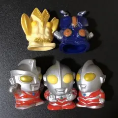 ウルトラマン　怪獣　指人形　5点セット　ソフビ　レトロ　当時物