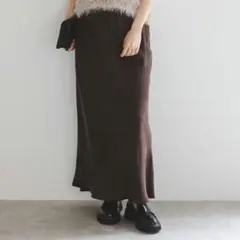 NOBLE キュプラサテンナローAラインスカート