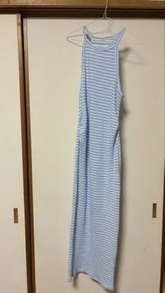【美品】ボーダー柄 キャミソール ロングワンピース
