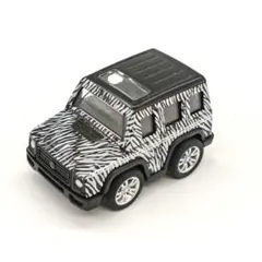 ミニカー サファリ ゼブラ柄 プルバックカー 働く車 外車 SUV