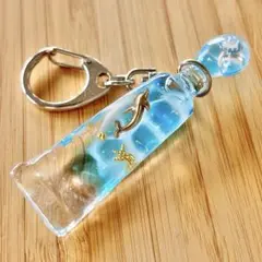 イルカ 海 絵の具 チューブ レジン キーホルダー Dolphin