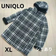 ユニクロUNIQLOプリントファーリーフリースコート チェック柄 XL