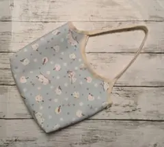 ハンドメイド　ミニバッグ　ミニグラニーバッグ　バッグインバッグ　シマエナガ柄