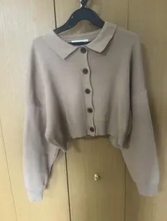 ベージュ 長袖カーディガン サイズF ショート丈　RAY CASSIN