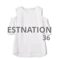 ESTNATION エストネーション オフショルダーブラウス　36 白のサムネイル