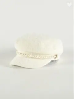 新品 evelyn パールキャスケット 帽子 オフホワイト