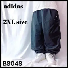 00s極太 アディダス ナイロンパンツ トラックパンツ ライン 黒 US/2XL