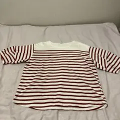 studioCLIP ストライプ 五分袖Tシャツ L 赤と白