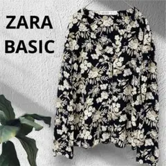 ZARA BASIC フラワープリント Vネック 長袖シャツ　羽織