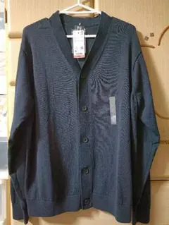 UNIQLO ネイビー ニットVネックカーディガン XL