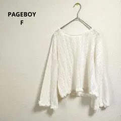 PAGEBOY レース編み ホワイト長袖トップス F