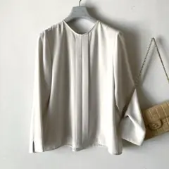 セオリーリュクス＊ストレッチサテン とろみ感プルオーバーブラウス