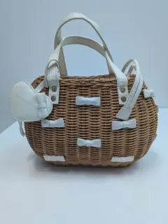 サマンサベガ Samantha Vega リボン かごバッグ ハートチャーム付